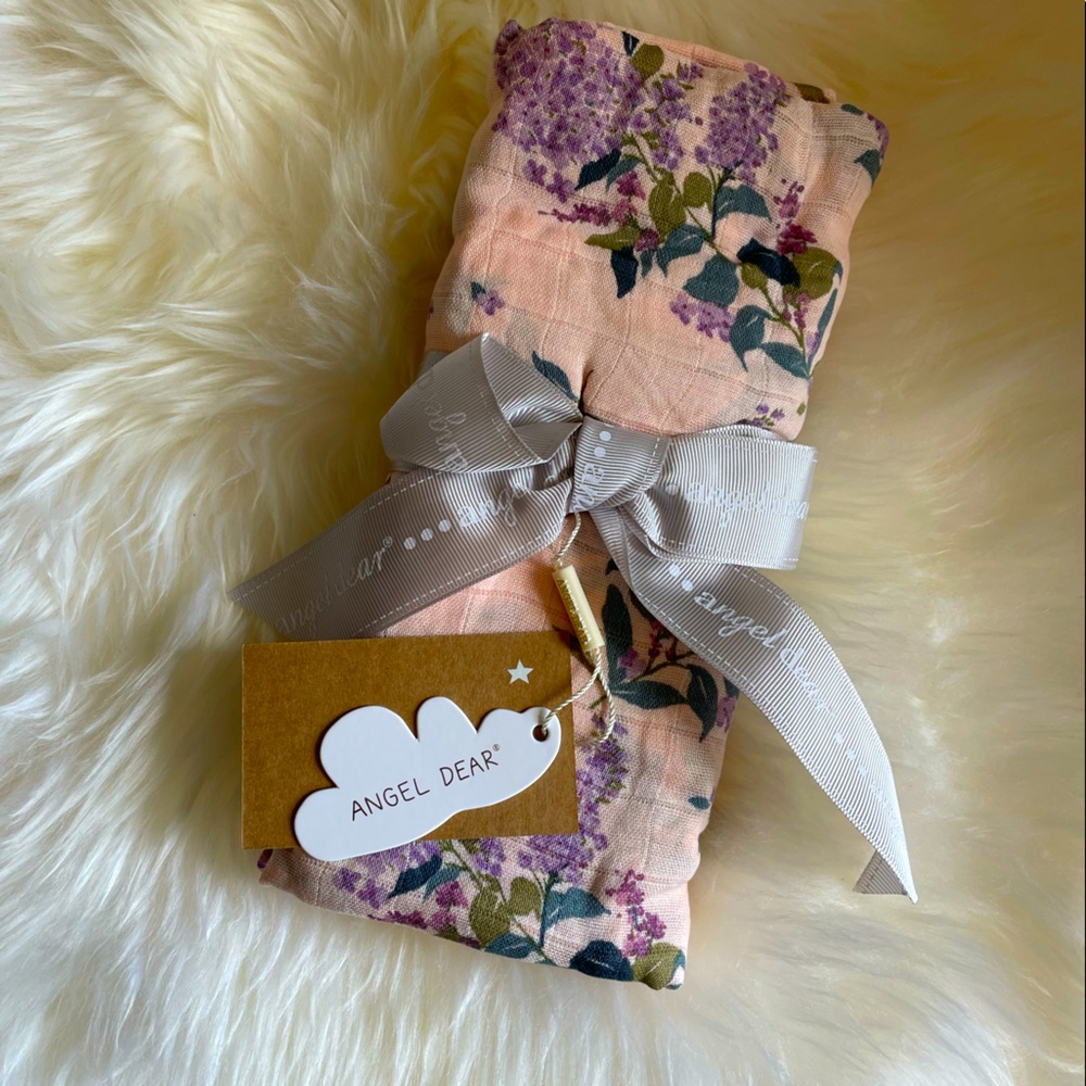 Angel Dear Lilacs Swaddle Blanket